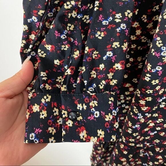 Art Class Black Floral Ruffled Long Sleeve Dress - Picture 6 of 8